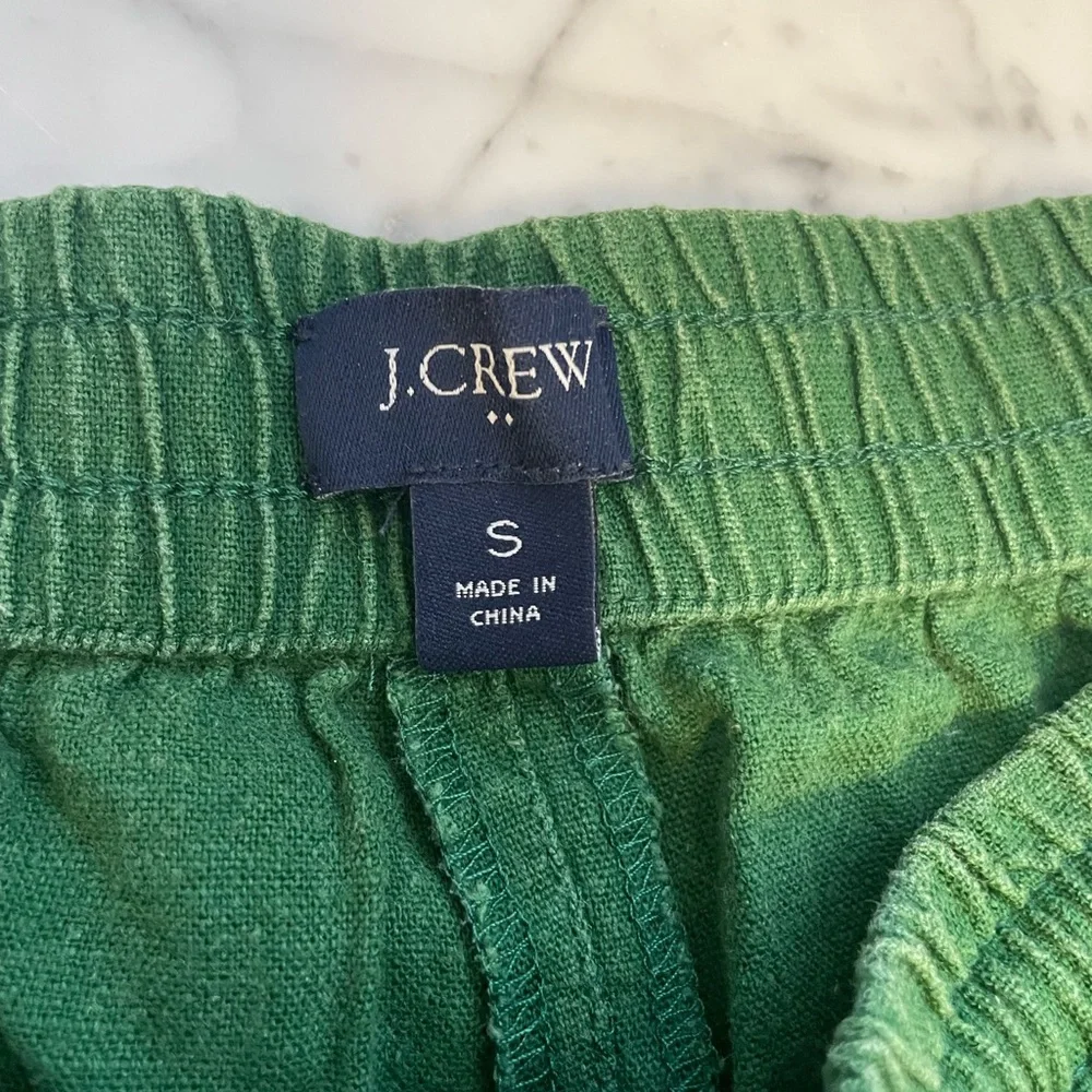J. Crew Factory Green Linen Blend Drawstring Shorts